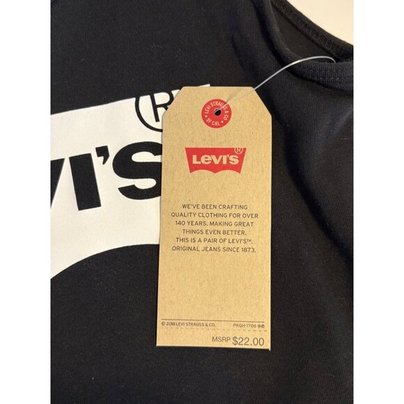 Levis Girls Black Logo Tank Bodysuit Size Medium10-12 Yrs Cotton Stretch NWT - Picture 3 of 11
